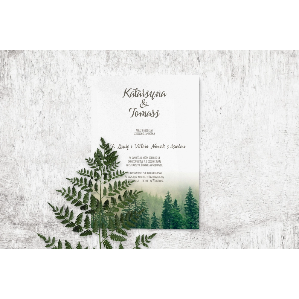Zaproszenia ślubne Forest - Motyw 1