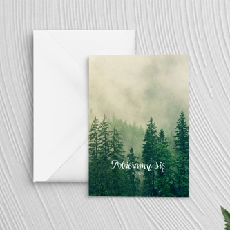 Składane Zaproszenia ślubne Forest z&nbsp;białą kopertą