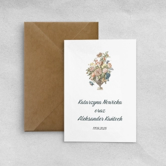 Rustykalne zaproszenie z&nbsp;piękną kopertą ekologiczną