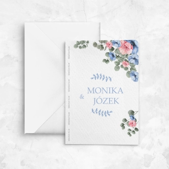 Składane Zaproszenia ślubne Name z&nbsp;personalizacją i&nbsp;białą kopertą krzyżową