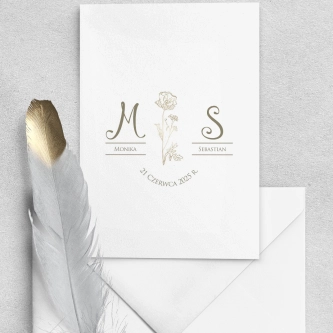 Eleganckie zaproszenie Fiori z&nbsp;białą kopertą