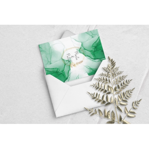 Piękne zaproszenia Glamour z kopertą białą