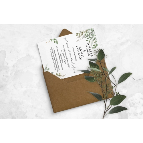 Zaproszenia ślubne Leaves - Motyw 3