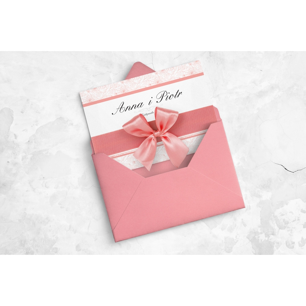 Zaproszenie ślubne Ornaments - Różowe