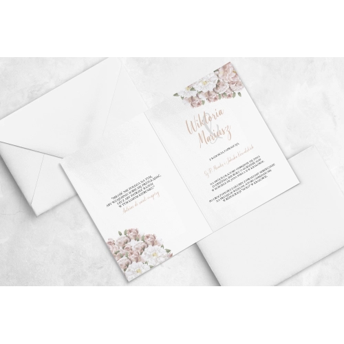 Zaproszenie Amore Rosso drukowane na papierze satynowym z elegancką kopertą