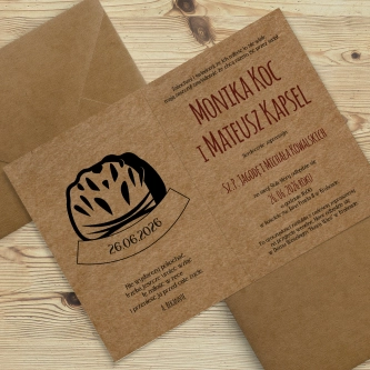 Ekologiczne zaproszenie z&nbsp;rowerem i&nbsp;kaskiem oraz z&nbsp;kopertą eko