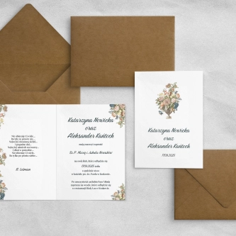 Rustykalne zaproszenie z&nbsp;piękną kopertą ekologiczną