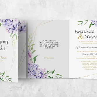 Zaproszenia ślubne Flowers & Frame - Składane Motyw 1