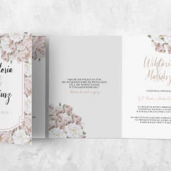 Zaproszenia ślubne Amore Rosso - Składane Motyw 2