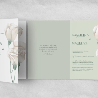 Zaproszenia ślubne Color Line- Składane motyw 2