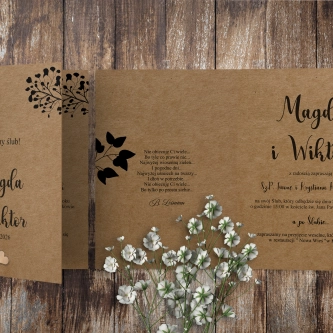 Zaproszenia ślubne Boho - Składane motyw 3