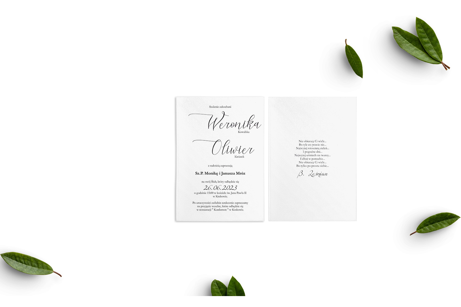 Zaproszenia ślubne w Etui, Folder - Minimalistyczne