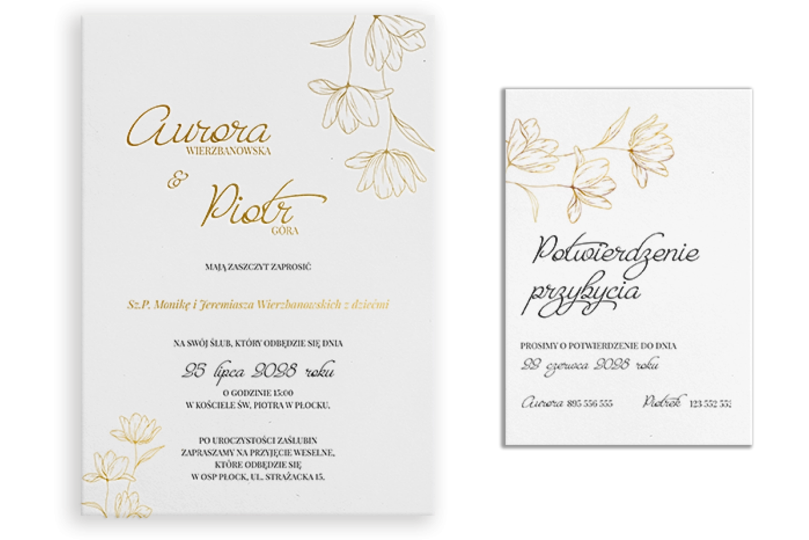 Zaproszenia ślubne Aurora