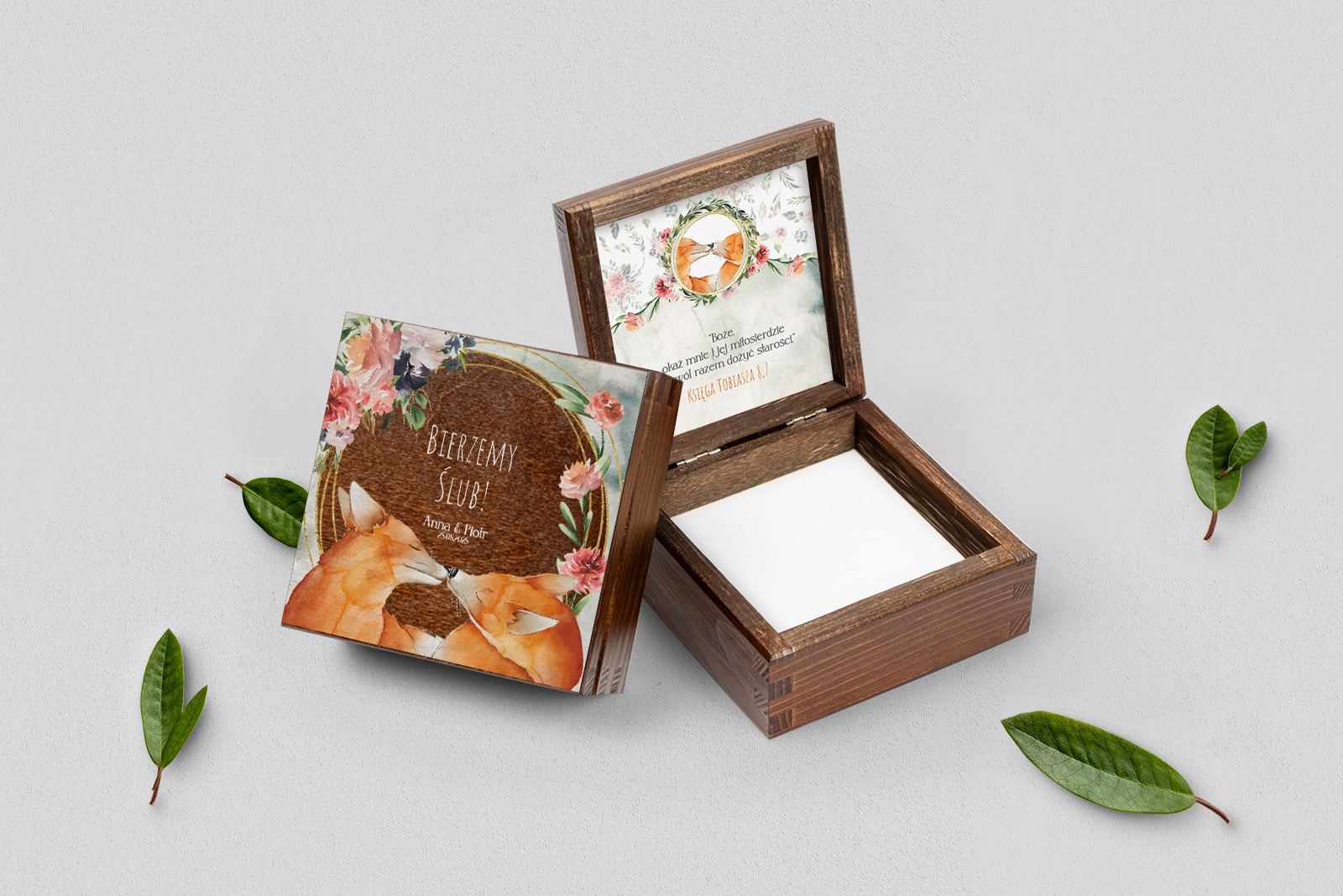 Pudełko na obrączki brązowe - Animals Motyw 1