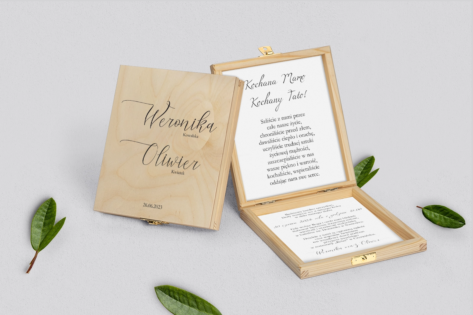 Zaproszenie dla Rodziców - naturalne Minimalistyczne Motyw 1