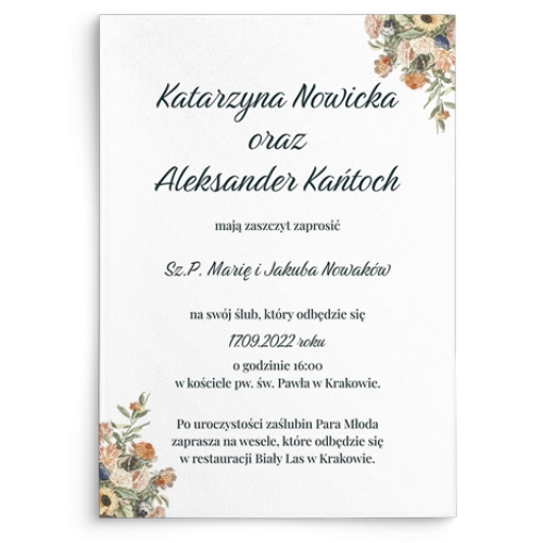 Zaproszenia ślubne Rustic Summer - Motyw 2