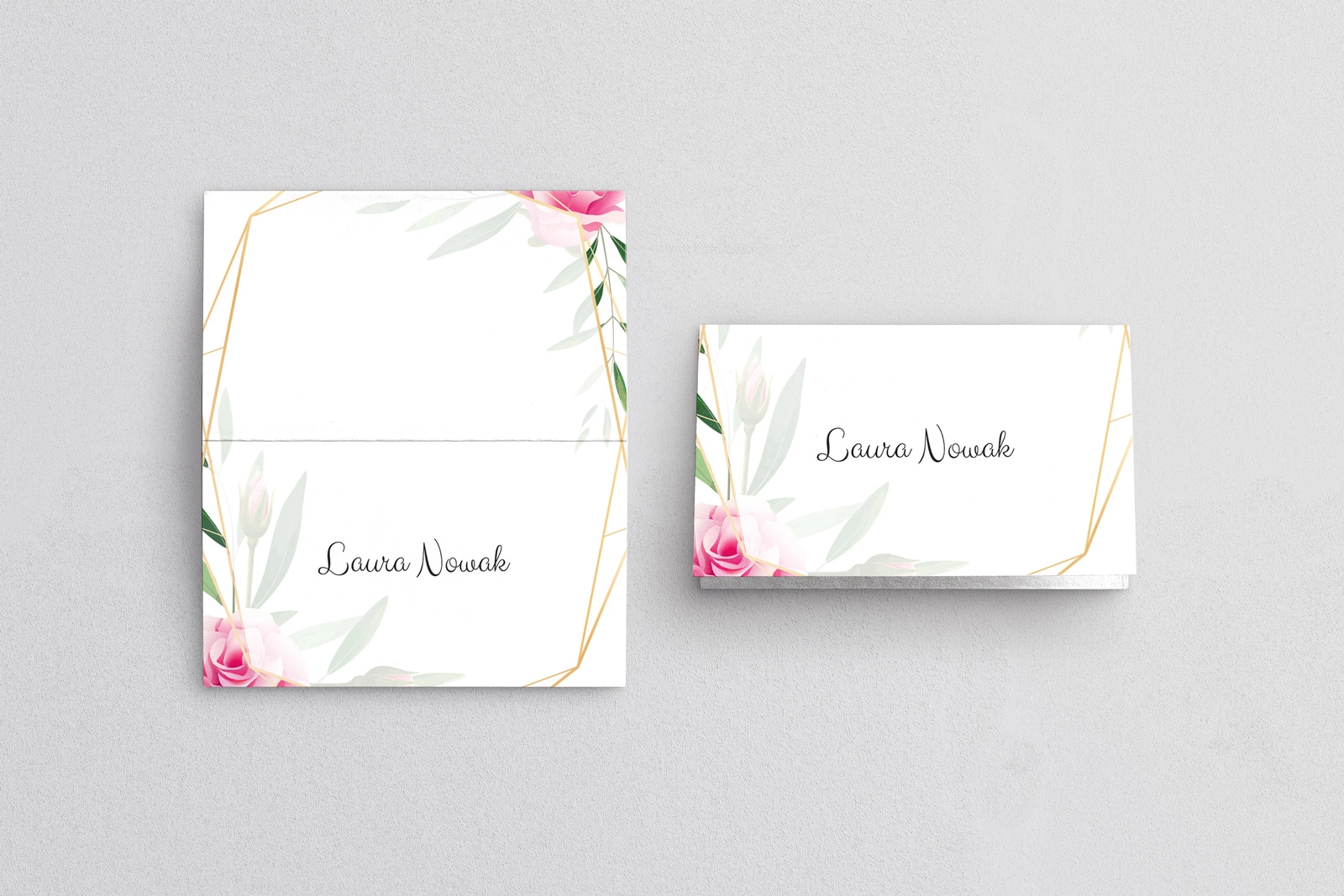 Winietki ślubne składane Flowers & Frame - Motyw 4