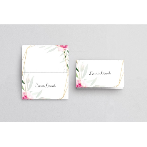 Winietki ślubne składane Flowers & Frame - Motyw 4