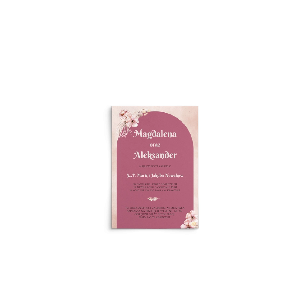 Zaproszenia ślubne Loretta - Motyw 1