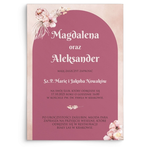 Zaproszenia ślubne Loretta - Motyw 1