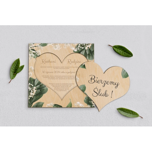 Drewniane Zaproszenie dla Rodziców - Soft Motyw 1