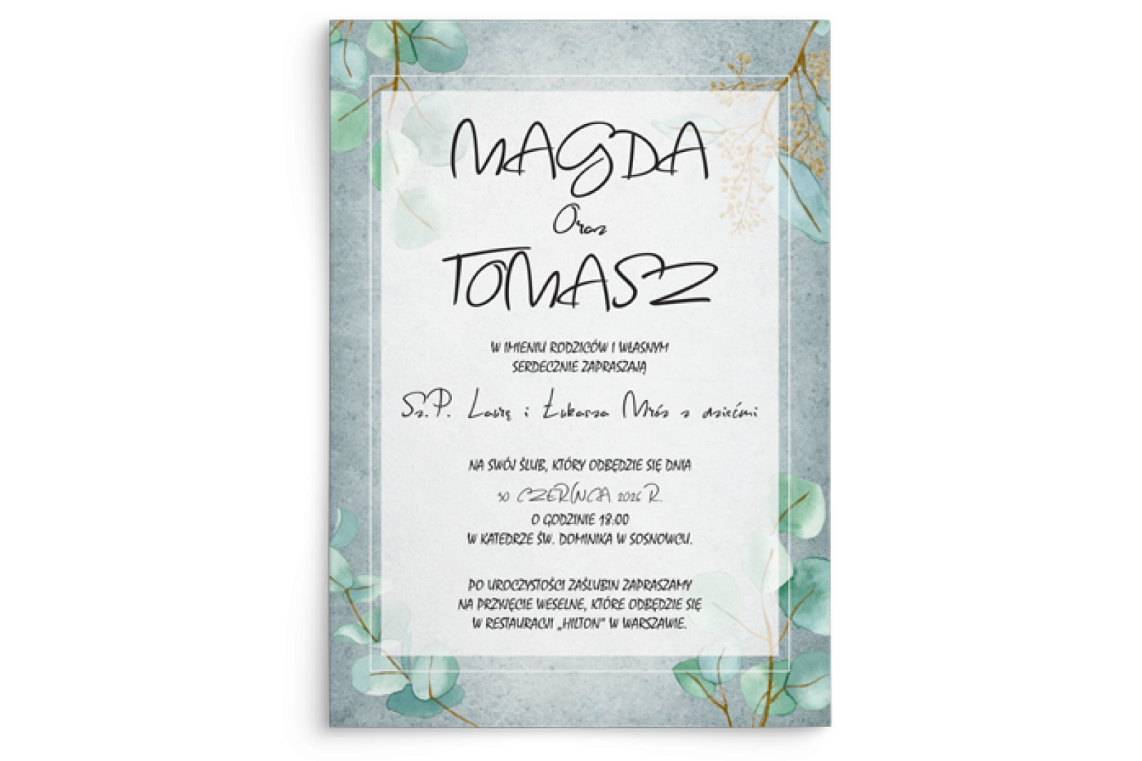 Zaproszenia ślubne Mgiełka - Motyw 5