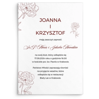 Zaproszenia ślubne Burgundy - Motyw 1