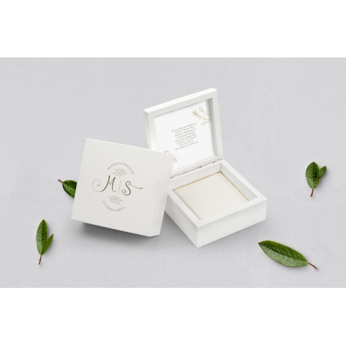 Pudełko na obrączki białe - Fiori Motyw 1