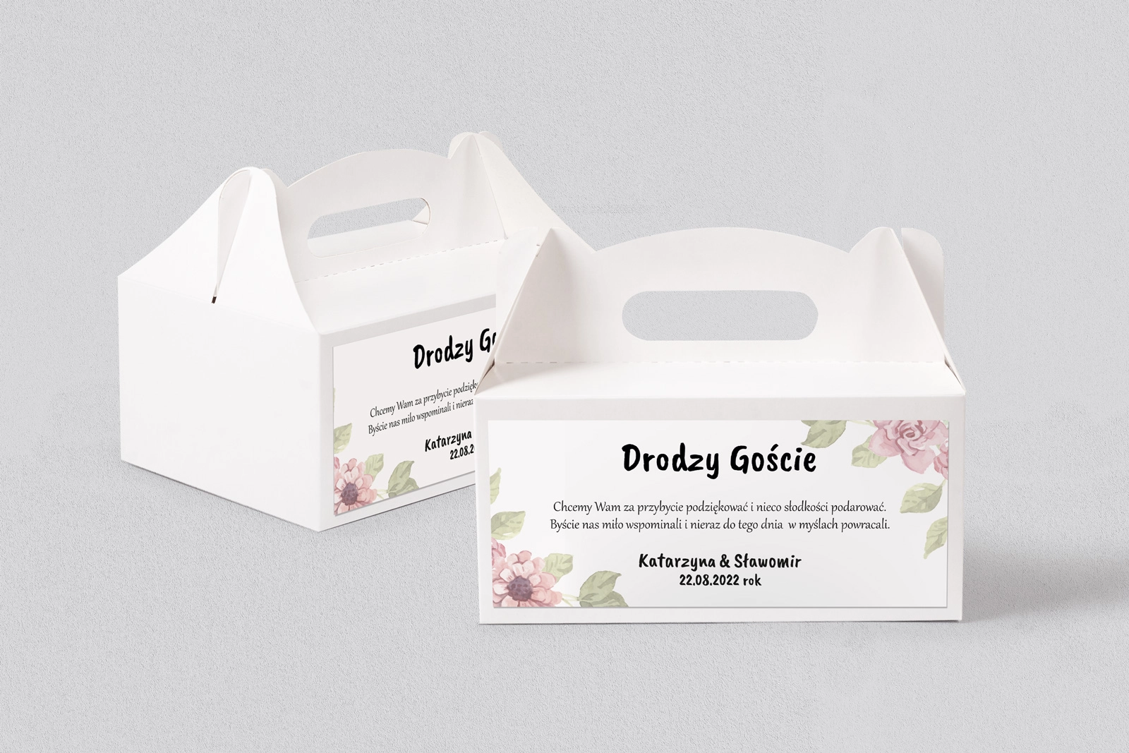 Pudełko na ciasto weselne Bukiety Motyw 15