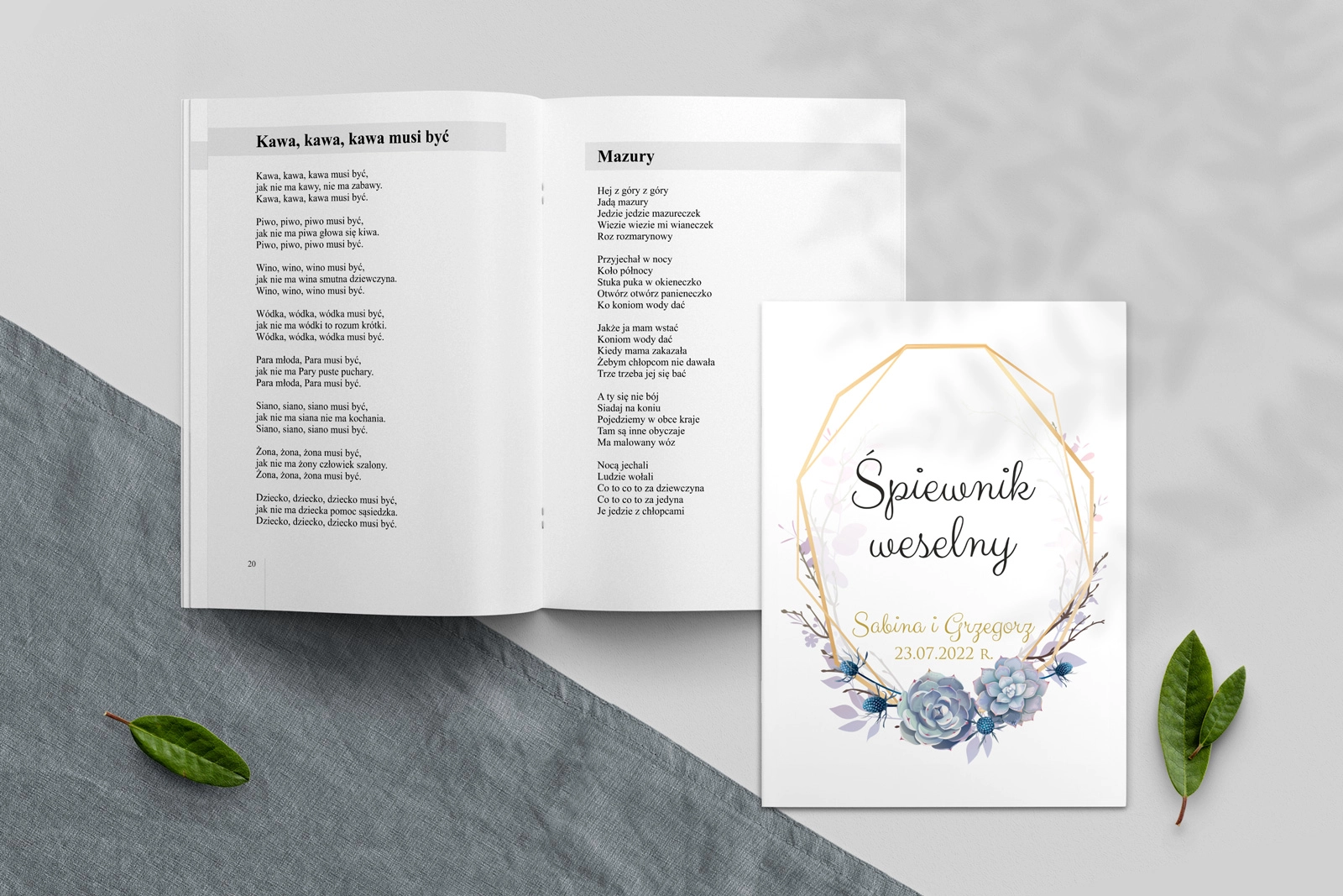 Śpiewnik Weselny - Flowers & Frame Motyw 6