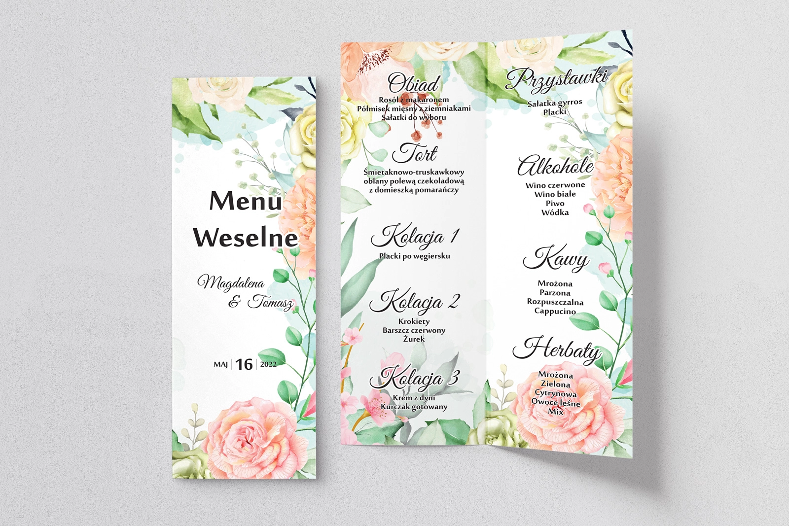 Menu Weselne Amelia - Motyw 3