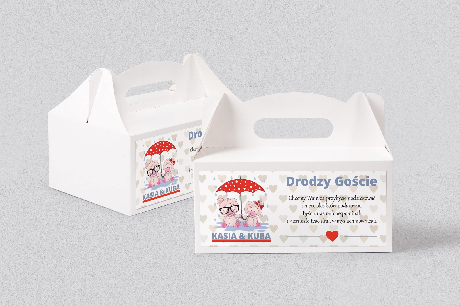 Pudełko na ciasto weselne Uroczy Deszcz Motyw 10