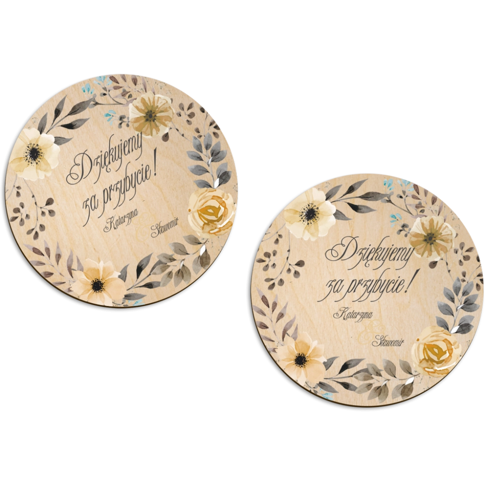 Magnes Okrągły - Akwarelowe Wianki Motyw 4