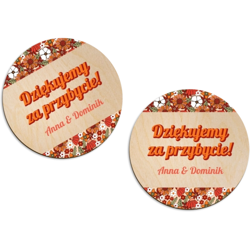 Magnes Okrągły - Retro Style Motyw 3