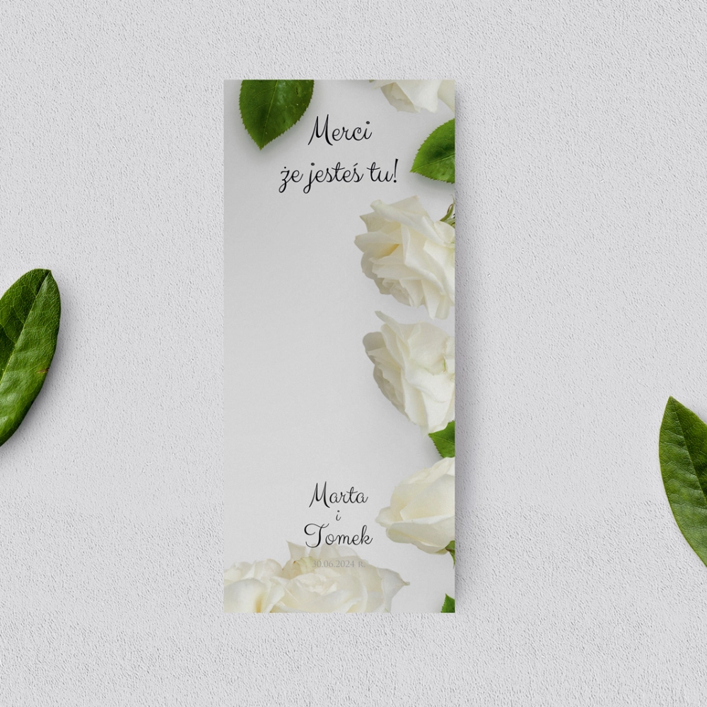 Podziękowanie Merci - Karteczka Soft - Motyw 4
