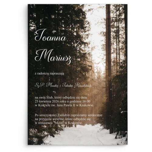 Zaproszenia ślubne Las - Motyw 4