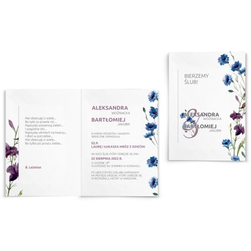 Zaproszenia ślubne Lea - Składane Motyw 1