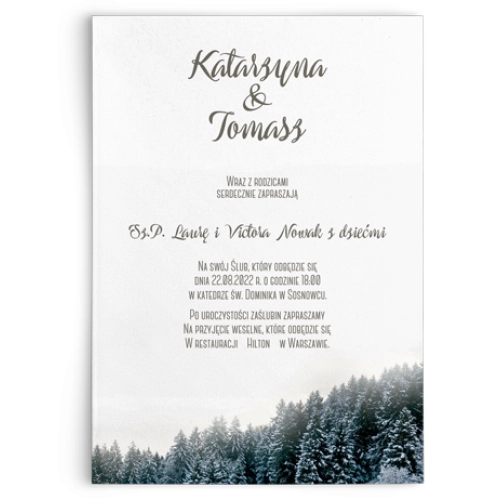 Zaproszenia ślubne Forest - Motyw 4