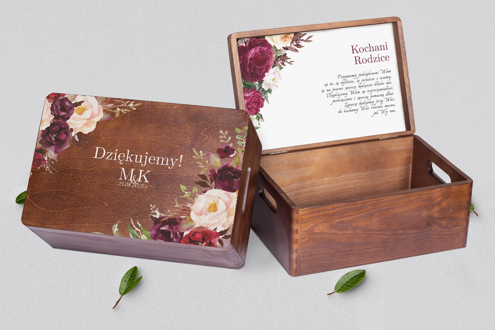 Skrzyneczka dla Rodziców - brązowa Fabello Motyw 2
