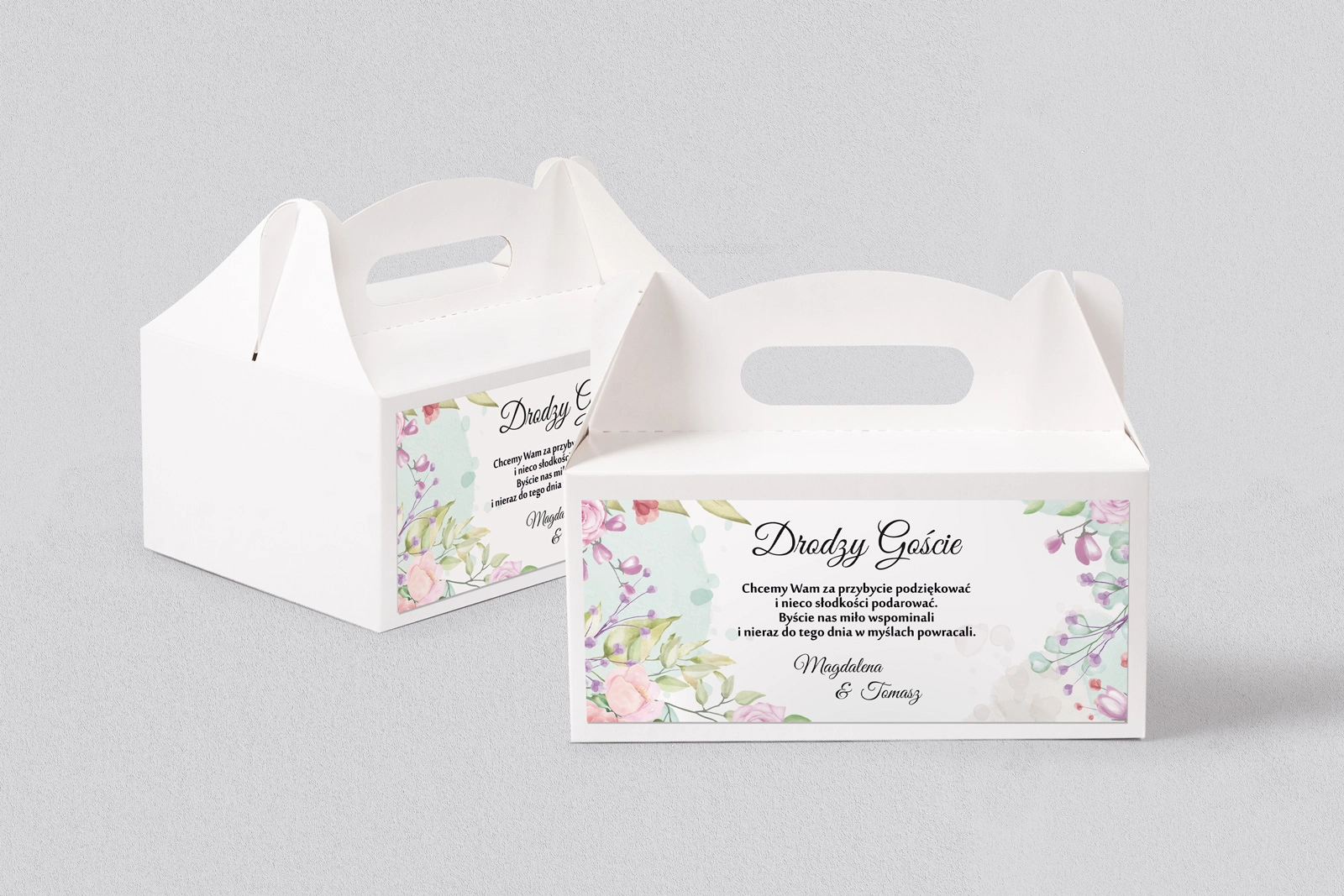 Pudełko na ciasto weselne Amelia - Motyw 2