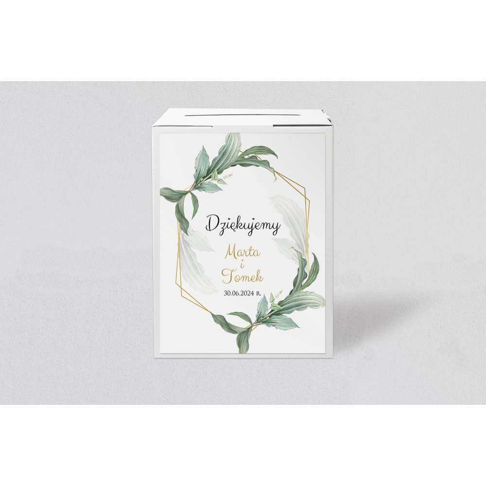 Pudełko na koperty i&nbsp;pieniądze Liście Motyw 3