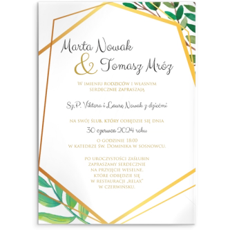 Zaproszenia ślubne Flowers & Frame - Akrylowe Motyw 2