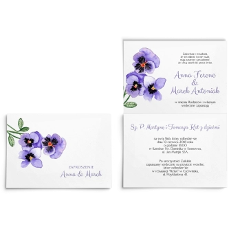 Zaproszenia ślubne Sweet Love - Składane Motyw 3