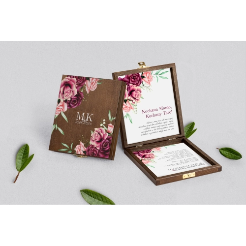 Zaproszenie dla Rodziców - brązowe Fabello Motyw 3