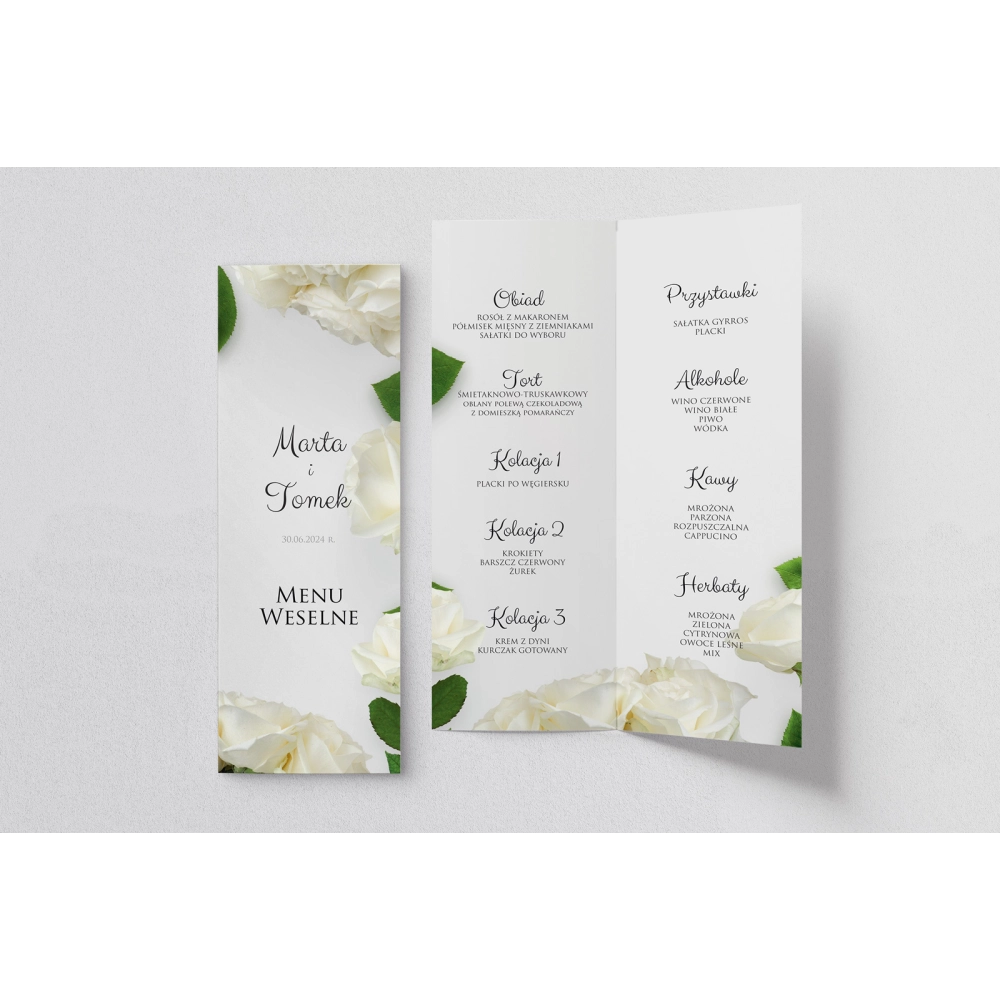 Menu Weselne Soft - Motyw 4