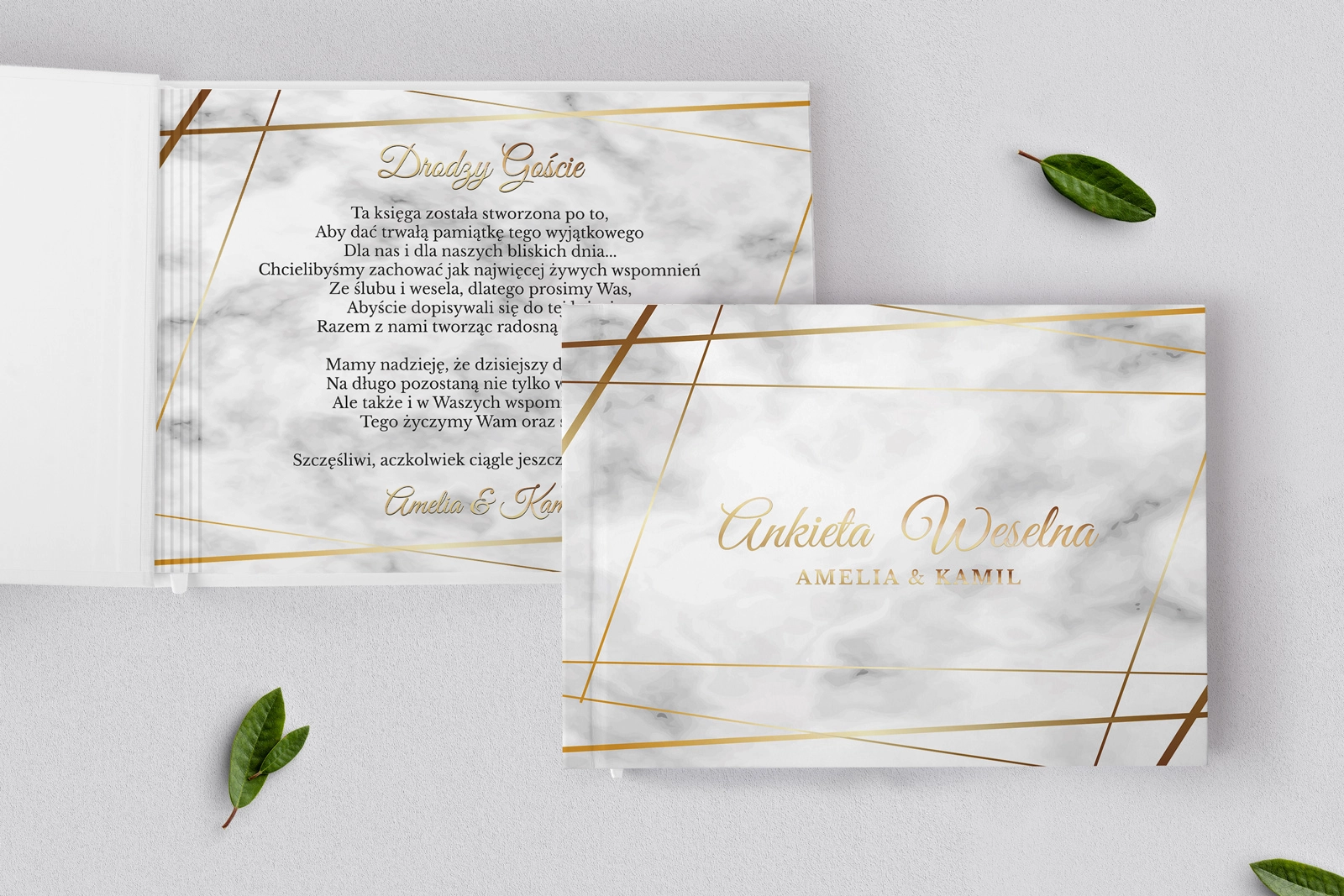 Ankieta Weselna - Marmur & Złoto - Motyw 2