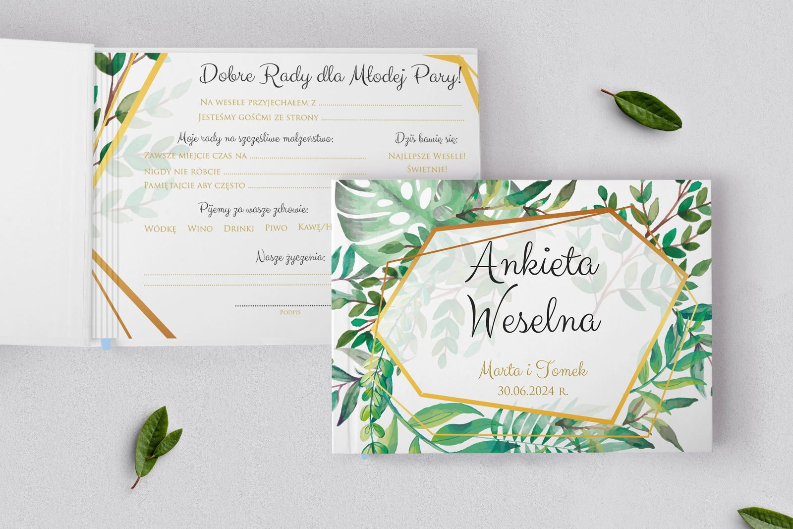 Ankieta Weselna - Flowers & Frame Motyw 2