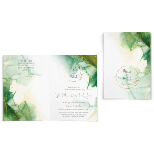 Zaproszenia ślubne Glamour Ink - Składane Motyw 2
