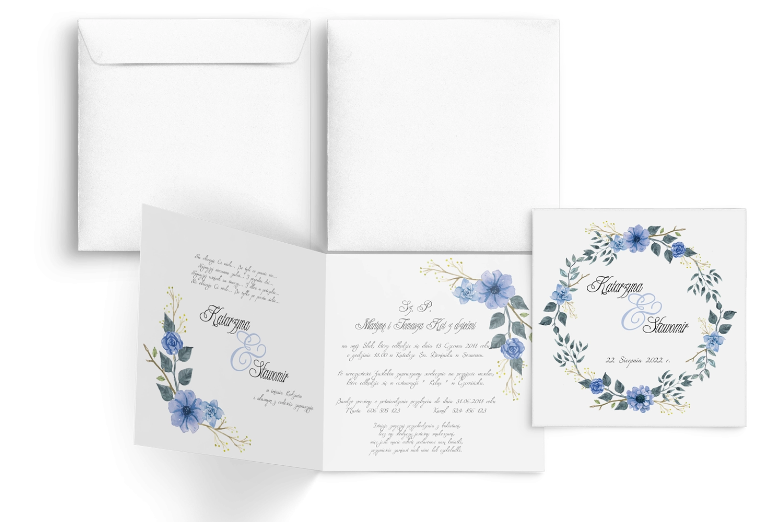 Zaproszenia ślubne Wianki - Motyw 1