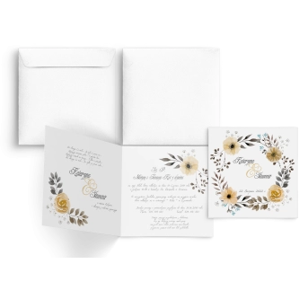 Zaproszenia ślubne Akwarelowe Wianki - Motyw 4